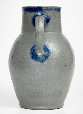 Exceedingly Rare and Important Henry Remmey (Baltimore) Stoneware Pitcher w/ Elaborate Incised Bird Scene