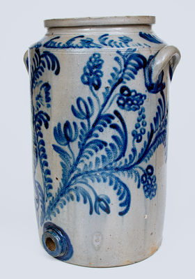 Exceptional 7 Gal. Baltimore Stoneware Water Cooler w/ Exuberant Decoration