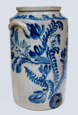 Exceptional 7 Gal. Baltimore Stoneware Water Cooler w/ Exuberant Decoration