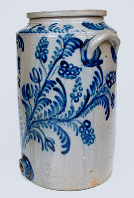 Exceptional 7 Gal. Baltimore Stoneware Water Cooler w/ Exuberant Decoration