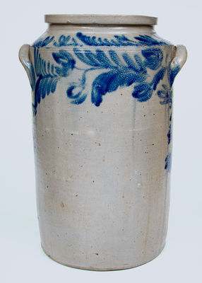 Exceptional 7 Gal. Baltimore Stoneware Water Cooler w/ Exuberant Decoration