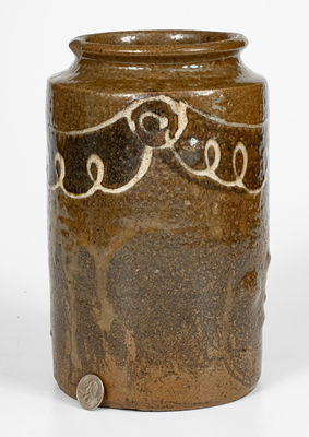 Rare and Fine Stoneware Jar w/ Two-Color Slip Decoration attrib.  Thomas Chandler, Edgefield District, SC