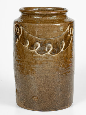 Rare and Fine Stoneware Jar w/ Two-Color Slip Decoration attrib.  Thomas Chandler, Edgefield District, SC