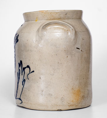 Very Fine WHITES UTICA 2 Gal. Stoneware Jar w/ Slip-Trailed Deer Decoration