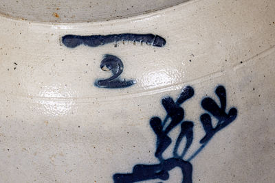 Very Fine WHITES UTICA 2 Gal. Stoneware Jar w/ Slip-Trailed Deer Decoration