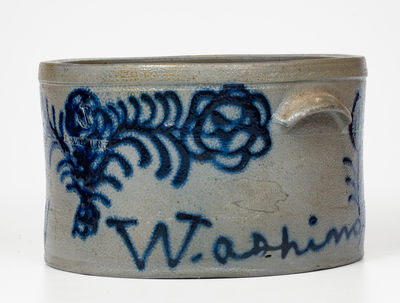 Important B. C. MILBURN / Alexandria Stoneware Butter Crock Inscribed 