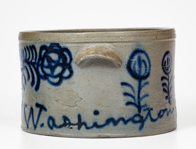 Important B. C. MILBURN / Alexandria Stoneware Butter Crock Inscribed 