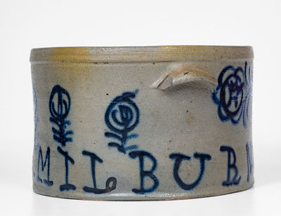 Important B. C. MILBURN / Alexandria Stoneware Butter Crock Inscribed 