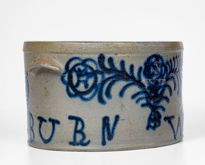 Important B. C. MILBURN / Alexandria Stoneware Butter Crock Inscribed 