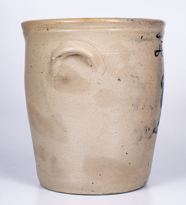 Extremely Rare F. STETZENMEYER / ROCHESTER Stoneware Jar w/ Elaborate Slip-Trailed Rabbit Decoration