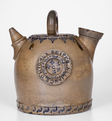Outstanding ALLIANCE, OHIO Stoneware Harvest Jug made for a Local Jeweler
