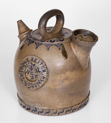 Outstanding ALLIANCE, OHIO Stoneware Harvest Jug made for a Local Jeweler