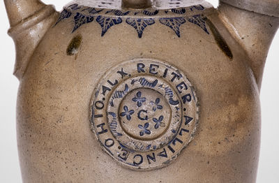 Outstanding ALLIANCE, OHIO Stoneware Harvest Jug made for a Local Jeweler