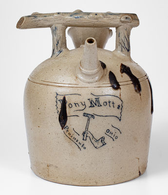 Extremely Rare "Pony Mott / Peninsula, Ohio" Stoneware Blacksmith's Harvest Jug