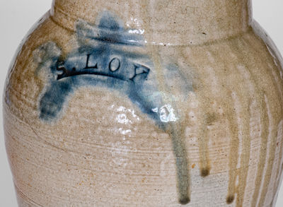 Extremely Rare and Important S. LOY (Solomon Loy, Alamance County, NC) Stoneware Pitcher