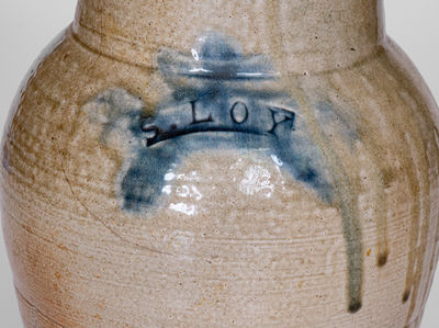 Extremely Rare and Important S. LOY (Solomon Loy, Alamance County, NC) Stoneware Pitcher