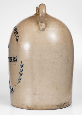 Extremely Rare and Monumental JOBBERS OF AKRON STONEWARE Jug w/ Decatur, IL Advertising
