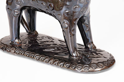 Extremely Rare Pennsylvania Redware Leopard Figure