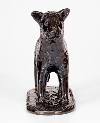 Extremely Rare Pennsylvania Redware Leopard Figure