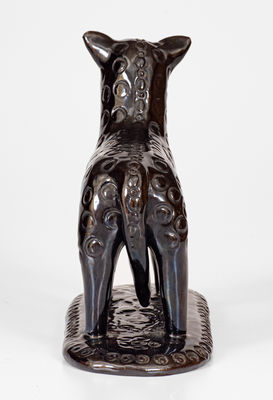 Extremely Rare Pennsylvania Redware Leopard Figure