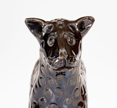 Extremely Rare Pennsylvania Redware Leopard Figure