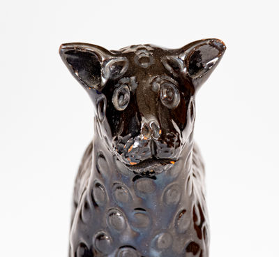 Extremely Rare Pennsylvania Redware Leopard Figure