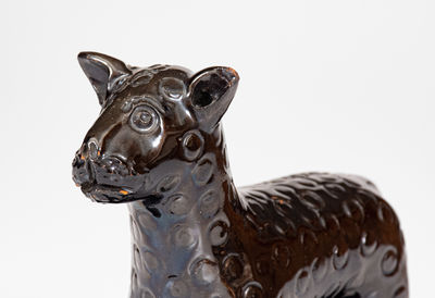 Extremely Rare Pennsylvania Redware Leopard Figure