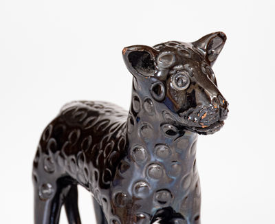 Extremely Rare Pennsylvania Redware Leopard Figure