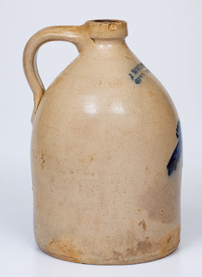 1 Gal. J. NORTON & CO. / BENNINGTON, VT Stoneware Jug w/ Bird Decoration