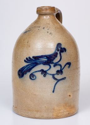 1 Gal. J. NORTON & CO. / BENNINGTON, Vermont Stoneware Jug w/ Bird Decoration