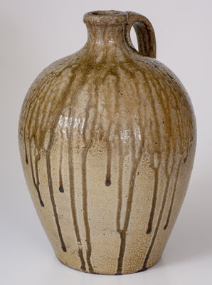 Exceptional J.A.C. (John A. Craven, Randolph County, NC) Stoneware Jug w/ Dramatic Glaze Runs