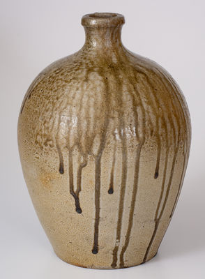 Exceptional J.A.C. (John A. Craven, Randolph County, NC) Stoneware Jug w/ Dramatic Glaze Runs