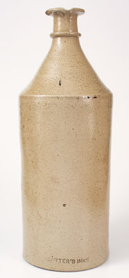 Outstanding Giant Stoneware CARTERS INKS Bottle, Store Display Marked E. H. MERRILL / AKRON, OH