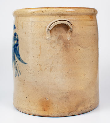 Very Fine 10 Gal. Ohio Stoneware Crock with Elaborate Floral Decoration