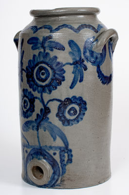 Exceptional Henry H. Remmey, Philadelphia Stoneware Water Cooler w/ Elaborate Flowering Urn Decoration