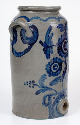 Exceptional Henry H. Remmey, Philadelphia Stoneware Water Cooler w/ Elaborate Flowering Urn Decoration