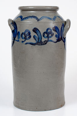 Exceptional Henry H. Remmey, Philadelphia Stoneware Water Cooler w/ Elaborate Flowering Urn Decoration