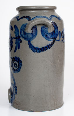 Exceptional Henry H. Remmey, Philadelphia Stoneware Water Cooler w/ Elaborate Flowering Urn Decoration