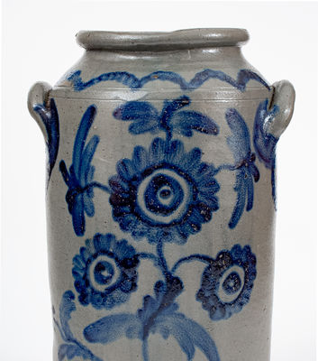 Exceptional Henry H. Remmey, Philadelphia Stoneware Water Cooler w/ Elaborate Flowering Urn Decoration