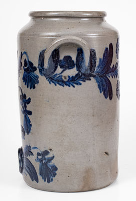 Exceptional Henry H. Remmey, Philadelphia Stoneware Water Cooler w/ Elaborate Floral Decoration
