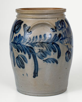 2 Gal. Baltimore Stoneware Jar w/ Elaborate Floral Decoration, c1840