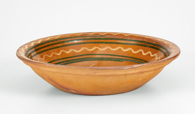 Fine Snow Hill Nunnery Redware Bowl, attrib. John Bell, Waynesboro, Pennsylvania, c1840