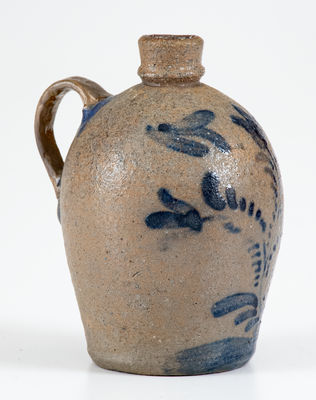 Outstanding Western PA Stoneware Miniature Jug w/ Elaborate Floral Decoration