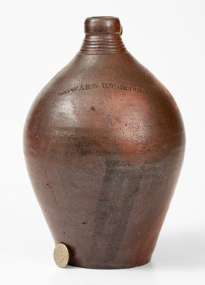 Extremely Rare and Important EDWARD WEBSTER, Fayetteville, NC Stoneware Jug