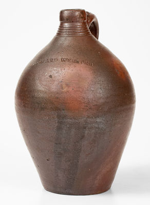 Extremely Rare and Important EDWARD WEBSTER, Fayetteville, NC Stoneware Jug