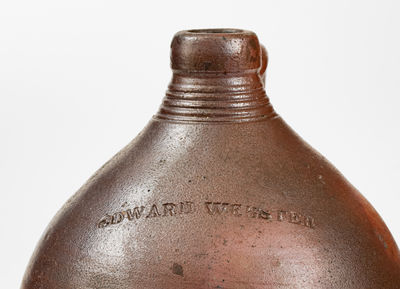 Extremely Rare and Important EDWARD WEBSTER, Fayetteville, NC Stoneware Jug