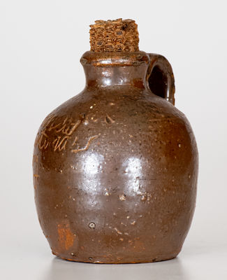 Very Unusual NC Stoneware Jug Inscribed "Moore's Christmas Toy"