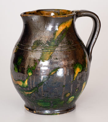 Outstanding Great Road Redware Pitcher, Southwestern Virginia origin