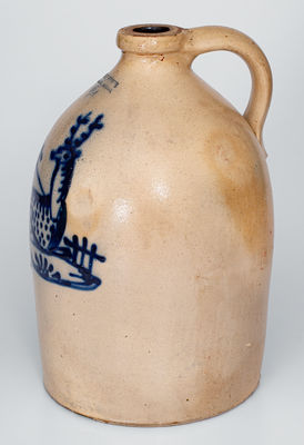 Scarce J. & E. Norton (Bennington, VT) Stoneware Deer Jug w/ Impressed BOSTON Advertising