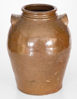 Scarce L. MILES Stoneware Jar, Lewis Miles, Stony Bluff, Edgefield District, SC